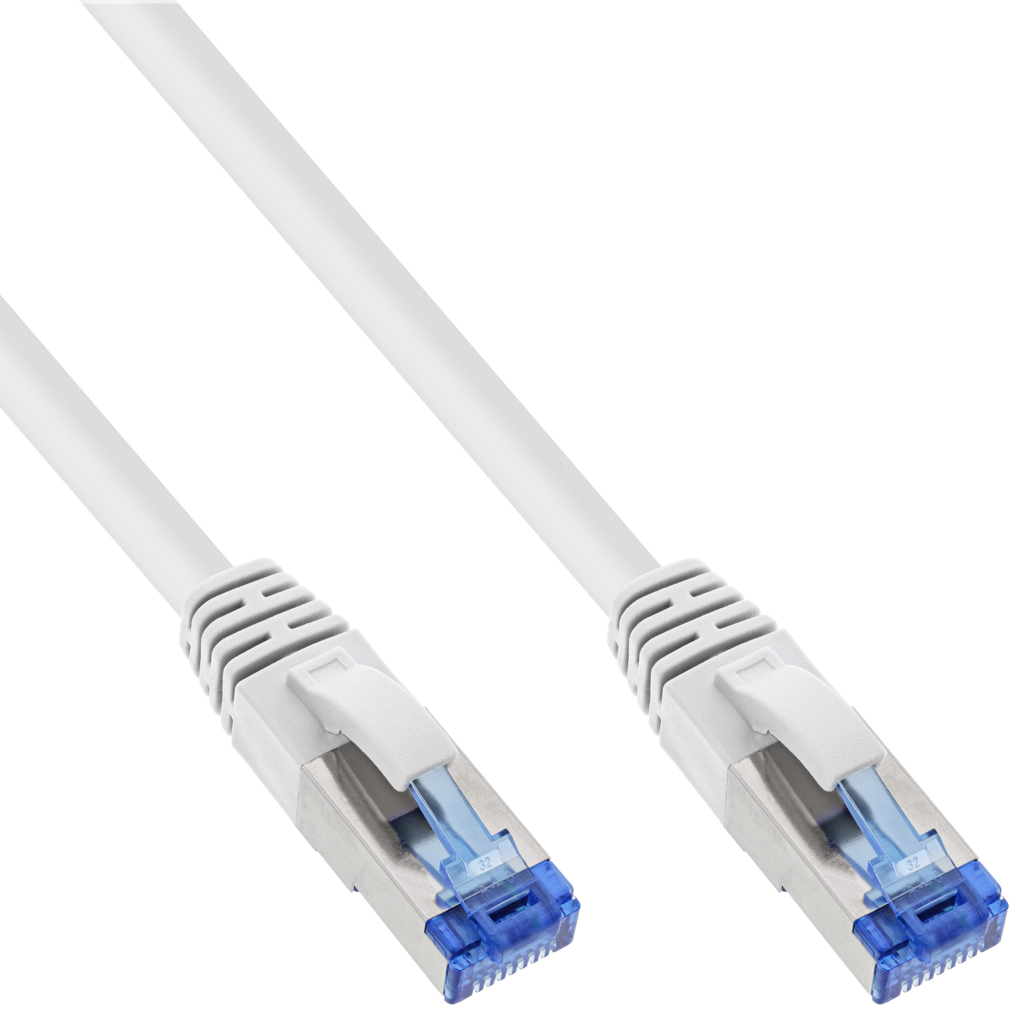 25er Bulk-Pack InLine® Patchkabel, S/FTP (PiMf), Cat.6A, 500MHz, halogenfrei, Kupfer, weiß, 3m