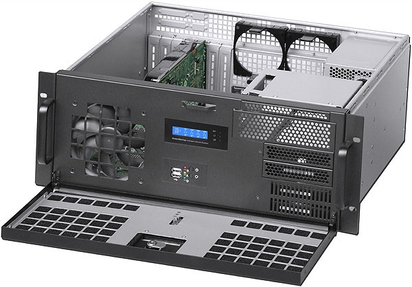19 Zoll 4HE Servergehäuse IPC G438D kurz 38cm für Standardnetzteil Energiesparfunktion