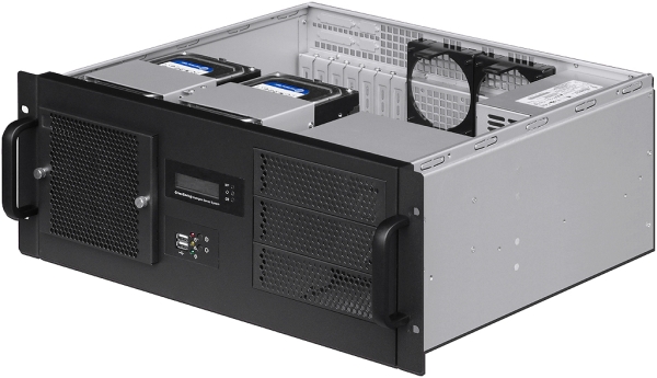 19 Zoll 4HE Servergehäuse IPC G438 kurz 38cm für Standardnetzteil Energiesparfunktion