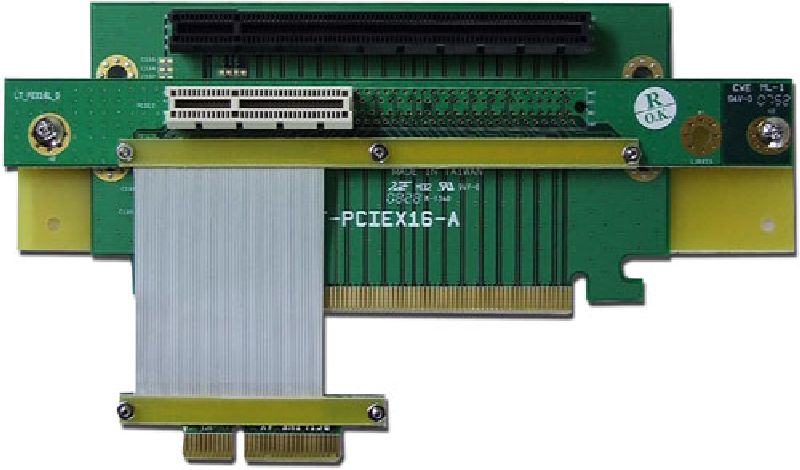 2 HE Riser Card 1PCI-Express 16X 1PCI-Express 8X links