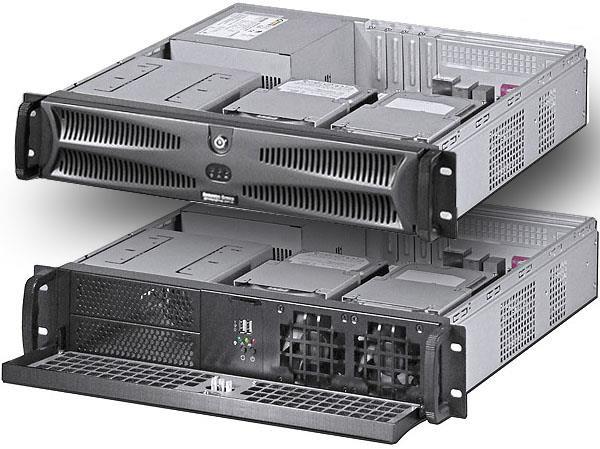 19 Zoll 2HE Servergehäuse IPC E238 sehr kurzes (38cm) Rack Gehäuse für Standardnetzteil