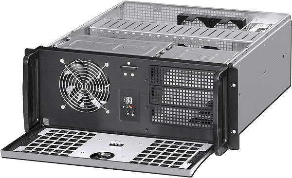 19 Zoll 4HE Servergehäuse IPC E450 kurz 45 cm für Standardnetzteil