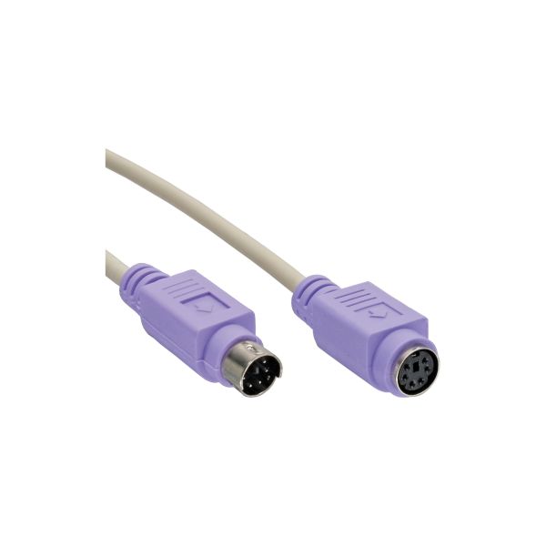 InLine® PS/2 Verlängerung, Stecker / Buchse, PC99, violette Stecker, 2m