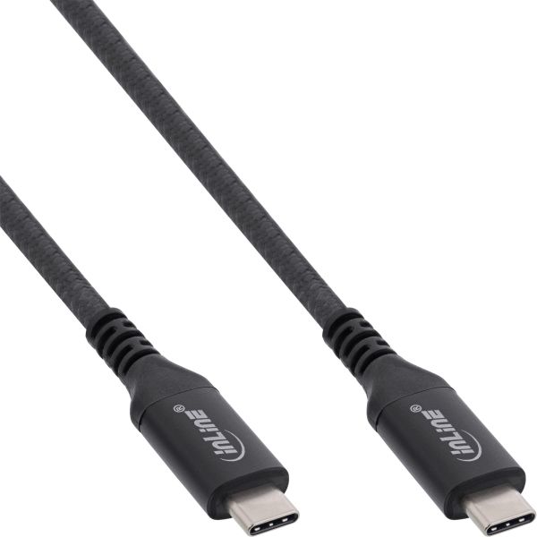 InLine® USB4 Kabel, USB Typ-C Stecker/Stecker, schwarz, 0,5m