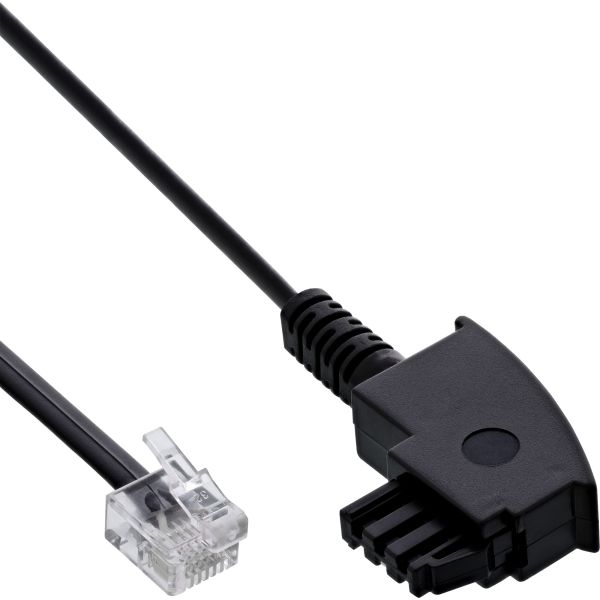 InLine® TAE-F Kabel für DSL Splitter, TAE-F Stecker an Western 6/2 DEC Stecker, 2m