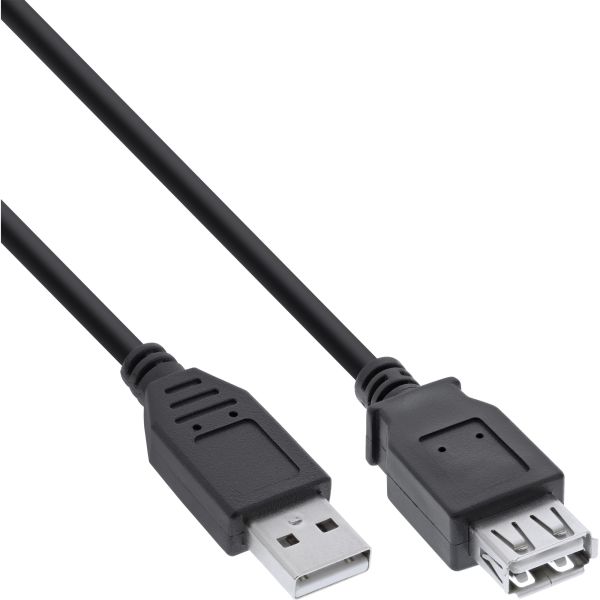 InLine® USB 2.0 Verlängerung, Stecker / Buchse, Typ A, schwarz, 5m