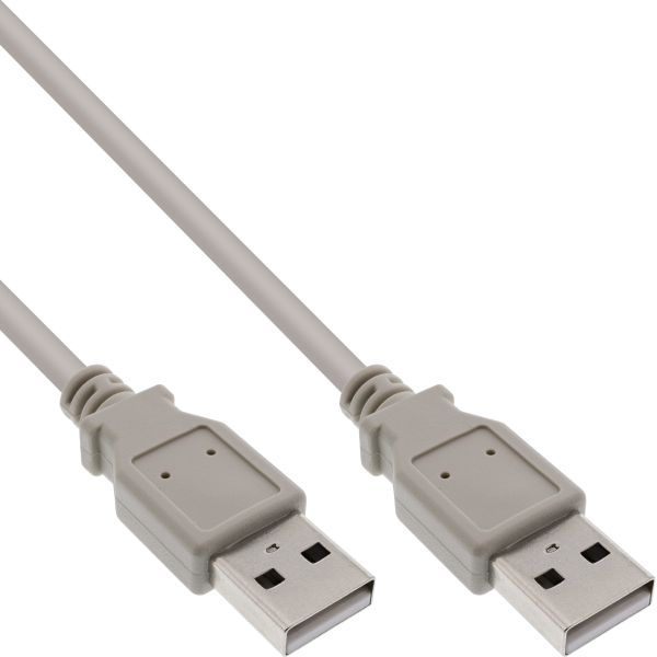 InLine® USB 2.0 Kabel, A an A, beige, 0,3m