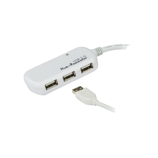 ATEN UE2120H Repeater USB 2.0 Aktiv-Verlängerung mit Hub und Signalverstärkung Stecker A an 4x Buchs