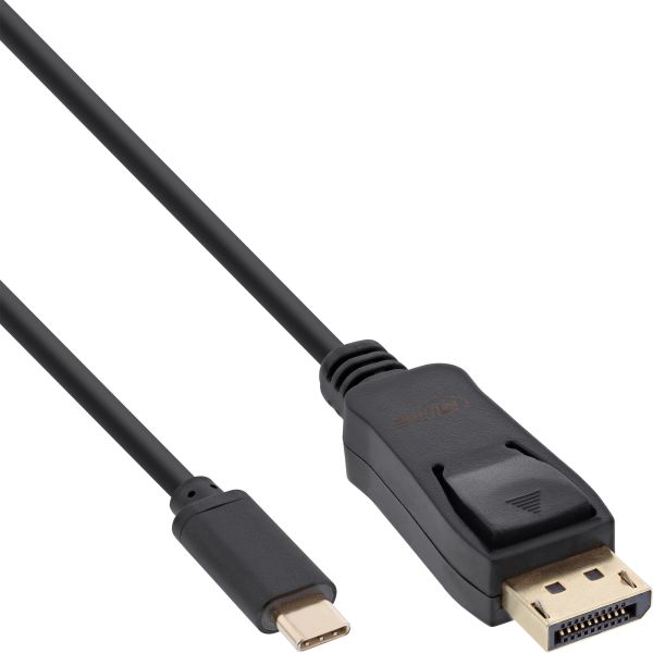 InLine® USB Display Kabel, USB Typ-C Stecker zu DisplayPort Stecker (DP Alt Mode), 4K2K, schwarz, 3m