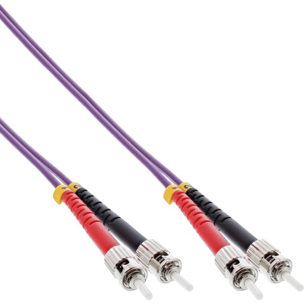 InLine® LWL Duplex Kabel, ST/ST, 50/125µm, OM4, 1m