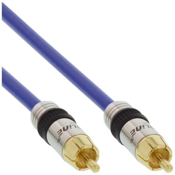 InLine® Cinch Kabel AUDIO, PREMIUM, vergoldete Stecker, 1x Cinch Stecker / Stecker, 15m