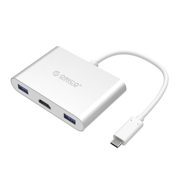 Alu USB-Typ-C-Hub HDMI Konverter für zB MacBook - Silber