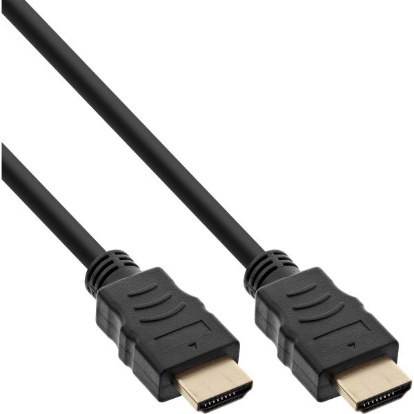 30er Bulk-Pack InLine® HDMI Kabel, HDMI-High Speed mit Ethernet, Stecker / Stecker, schwarz / gold,