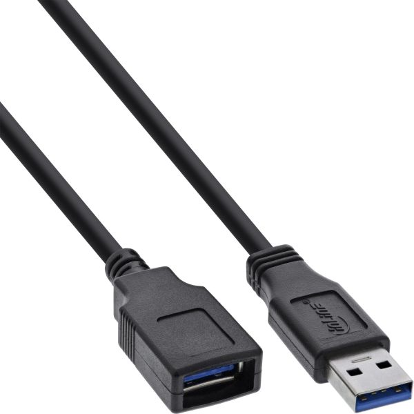 InLine® USB 3.0 Kabel, A Stecker / Buchse, schwarz, 1,5m