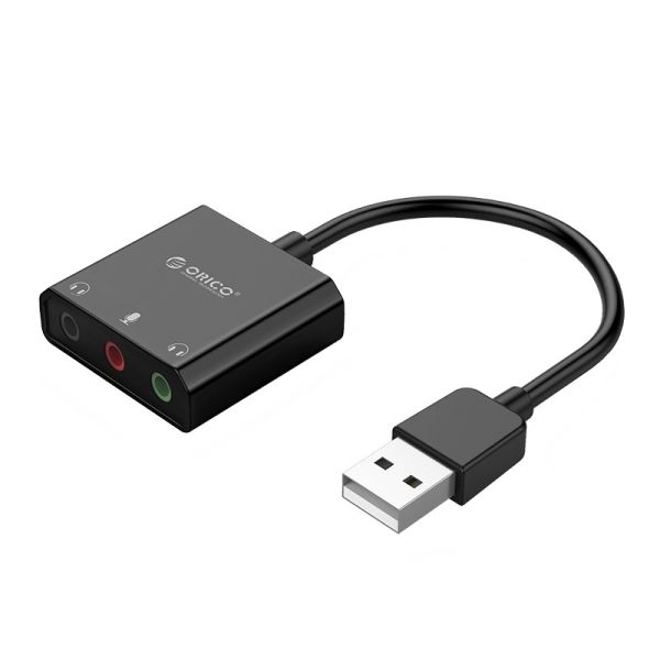 USB-Soundkarte mit 10 cm Kabel - Mikrofon-, Lautsprecher- und Headset-Funktion