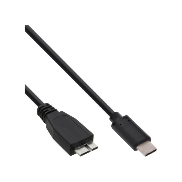 InLine® USB 3.1 Kabel, Typ C Stecker an Micro-B Stecker, schwarz, 0,5m