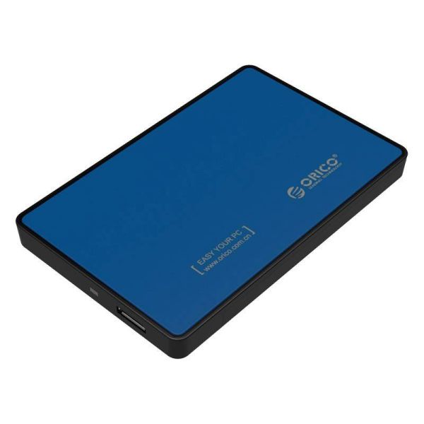 Festplattengehäuse 2,5 Zoll - HDD / SSD - USB3.0 - aus Metall und Kunststoff - Blau