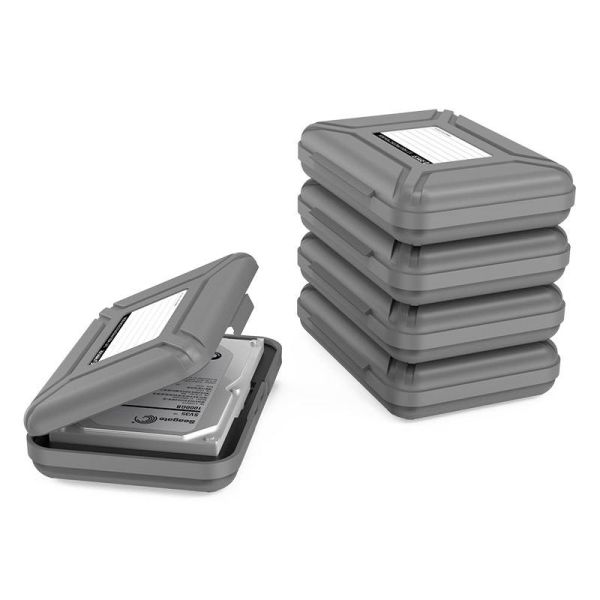 Tragbare Schutzabdeckung für eine 3,5-Zoll-Festplatte - PP-Kunststoff - Grau