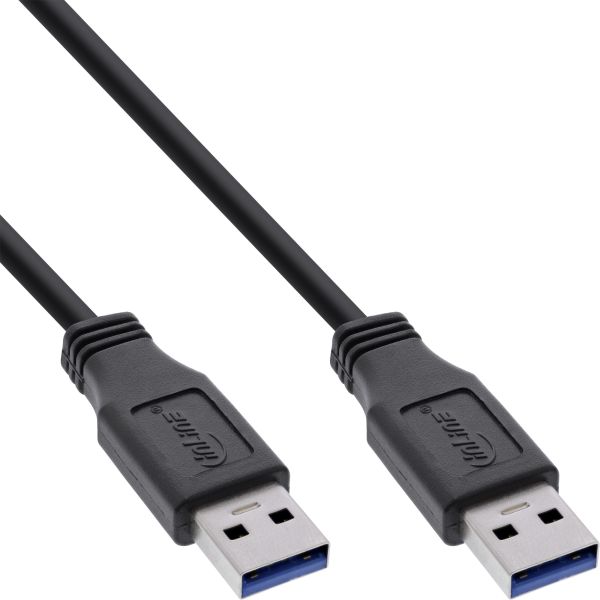 InLine® USB 3.0 Kabel, A an A, schwarz, 1m