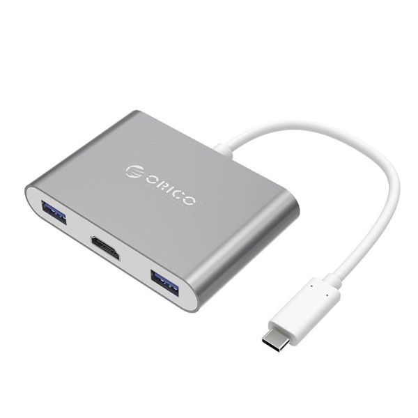 Alu USB-Typ-C-Hub HDMI Konverter für MacBook - grauen Himmel