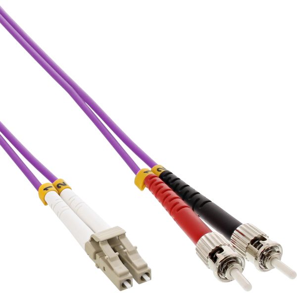 InLine® LWL Duplex Kabel, LC/ST, 50/125µm, OM4, 25m
